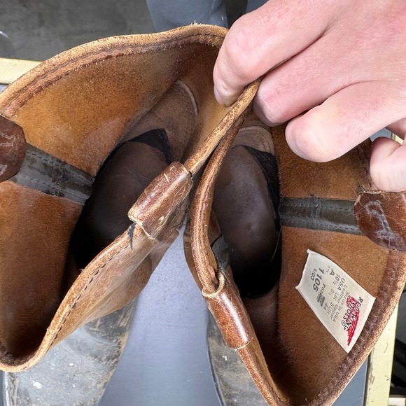 Red Wing 1105 Pecos Mens 10.5 A Brown Leather Pull On Work Boots Made‎ in USA